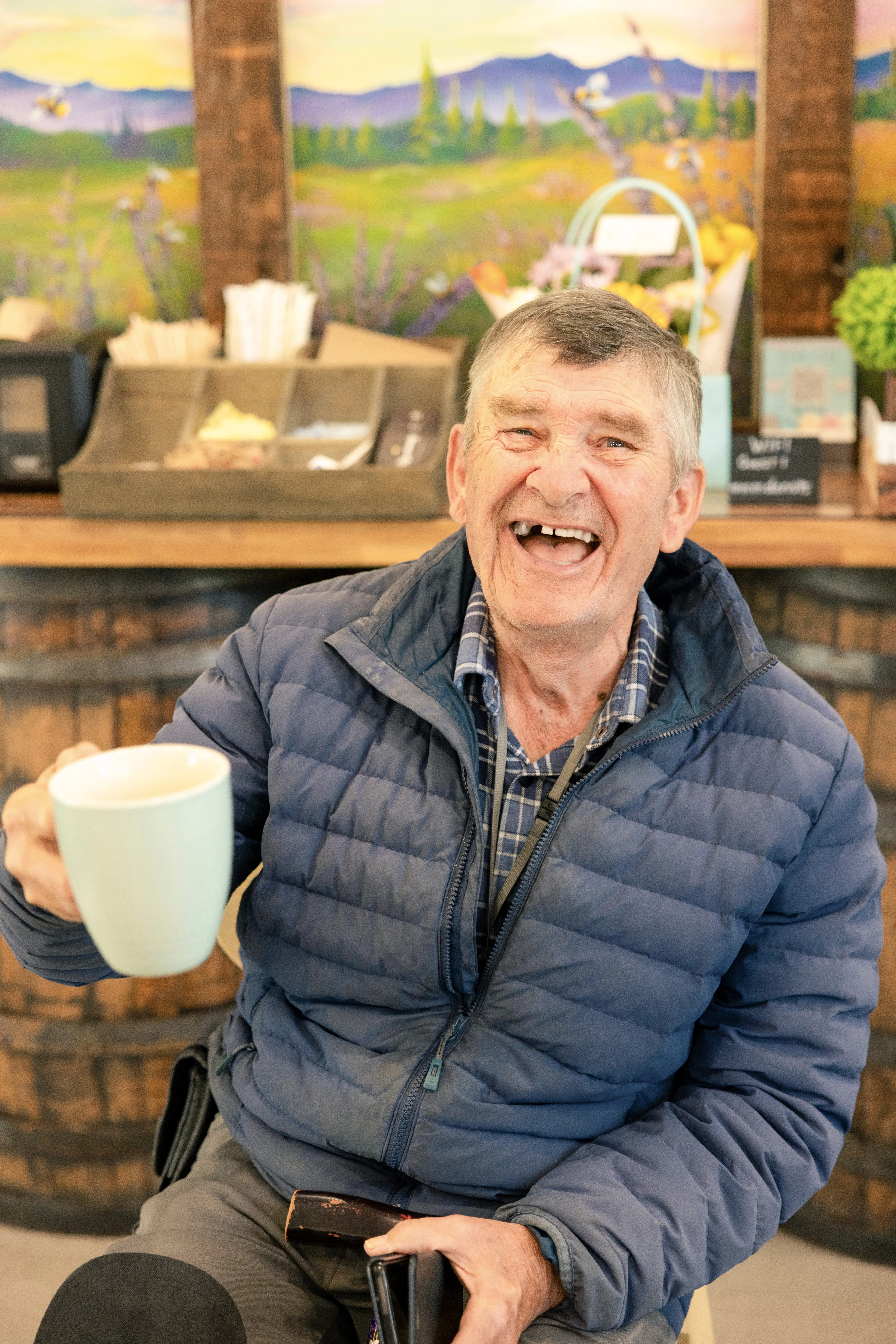 Jim, one of our regulars posing for a photo in the shop.